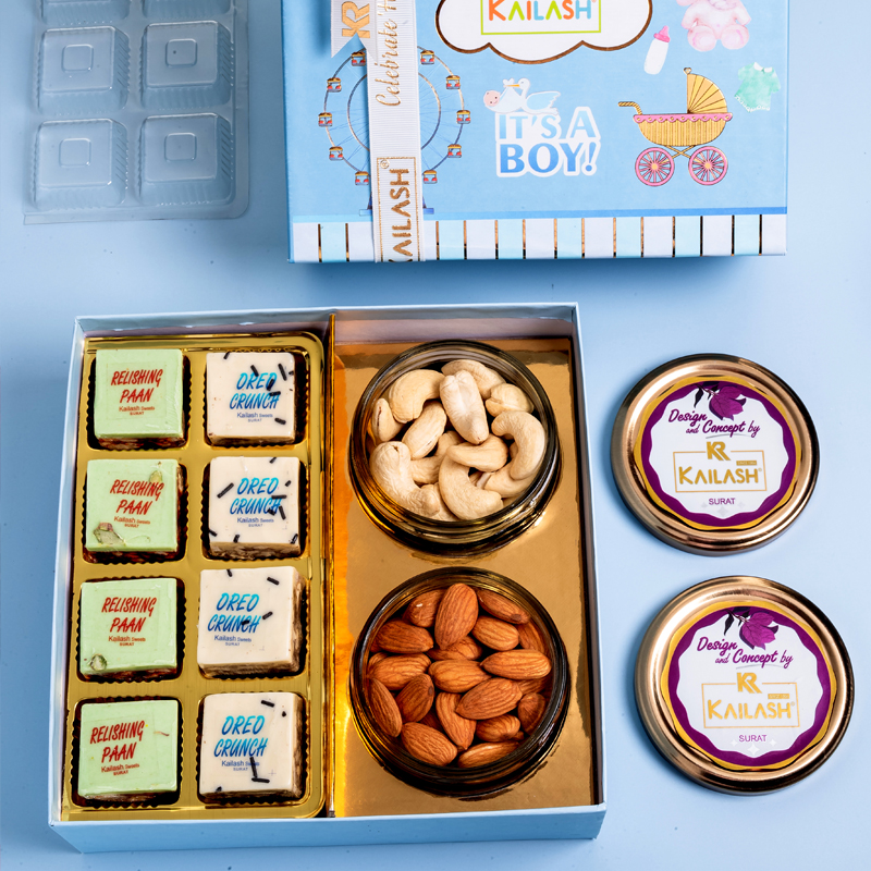 Buy Baby Boy Sweets & Dry Fruit Box in Surat, India