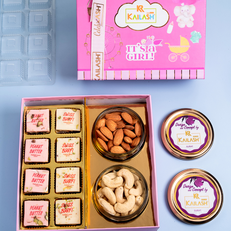 Buy Baby Girl Sweets & Dry Fruit Box in Surat, India